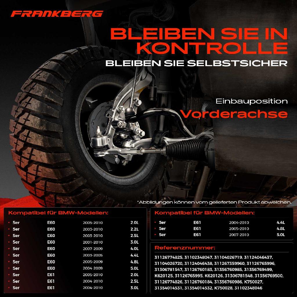 1x Querlenker Satz Vorderachse für BMW 5er Touring E60 E61 2.5L 3.0L 4.0L 4.4L 4.8L 5.0L 2001-2010