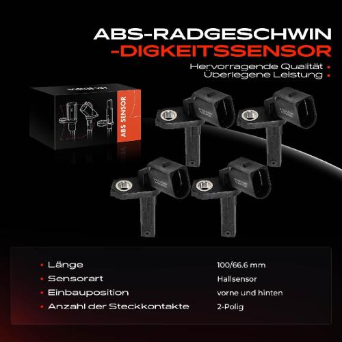 4x ABS Sensor vorne und hinten für Porsche Macan 95B 2.0L 2.9L 3.0L 3.6L Bj ab 2014 Bild 4x ABS Sensor vorne und hinten für Porsche Macan 95B 2.0L 2.9L 3.0L 3.6L Bj ab 2014