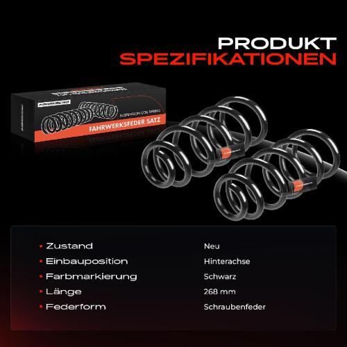 Frankberg 2x Fahrwerksfeder Hinterachse für Fiat Punto 176 1.1L 1.2L 1.7L 1993-1999 Bild Frankberg 2x Fahrwerksfeder Hinterachse für Fiat Punto 176 1.1L 1.2L 1.7L 1993-1999