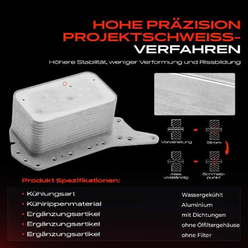 Frankberg 1x Ölkühler Motoröl für Mercedes-Benz Vito Opel Vivaro Renault Trafic 3 Nissan Fiat Bild Frankberg 1x Ölkühler Motoröl für Mercedes-Benz Vito Opel Vivaro Renault Trafic 3 Nissan Fiat