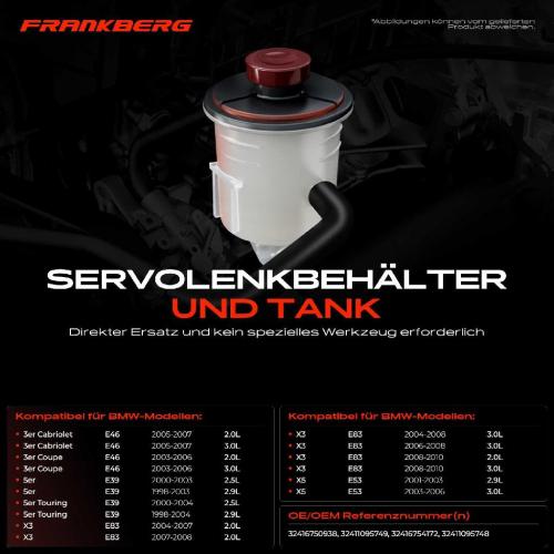 1x Ausgleichsbehälter Servolenkung für BMW 3ER E46 5ER E39 X5 E53 X3 Bild 1x Ausgleichsbehälter Servolenkung für BMW 3ER E46 5ER E39 X5 E53 X3