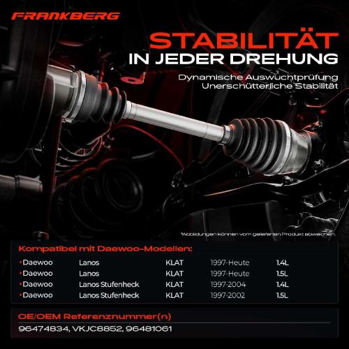 1x Antriebswelle Vorderachse Links für Daewoo Lanos KLAT 1.4L 1.5L Bj ab 1997 Bild 1x Antriebswelle Vorderachse Links für Daewoo Lanos KLAT 1.4L 1.5L Bj ab 1997