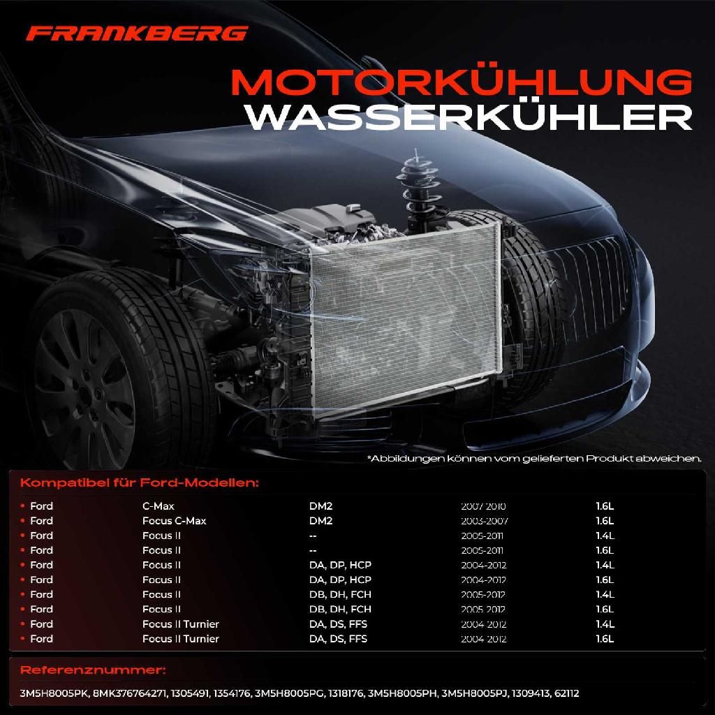 1x Kühler Wasserkühler Motorkühler für Ford C-Max DM2 Focus II Kasten/Kombi Stufenheck