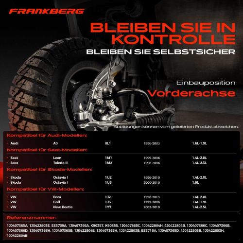 Frankberg 1x Querlenker Satz Vorderachse für VW Golf IV Van Bora Variant New Beetle Cabriolet Audi A3 Seat Leon Toledo II Bild Frankberg 1x Querlenker Satz Vorderachse für VW Golf IV Van Bora Variant New Beetle Cabriolet Audi A3 Seat Leon Toledo II