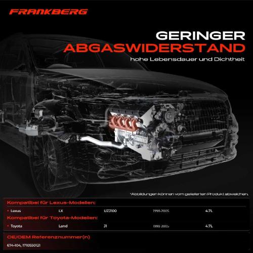 1x Abgaskrümmer Auspuff Krümmer für Lexus LX 470 UZJ100 Toyota Land Cruiser 100 Bild 1x Abgaskrümmer Auspuff Krümmer für Lexus LX 470 UZJ100 Toyota Land Cruiser 100