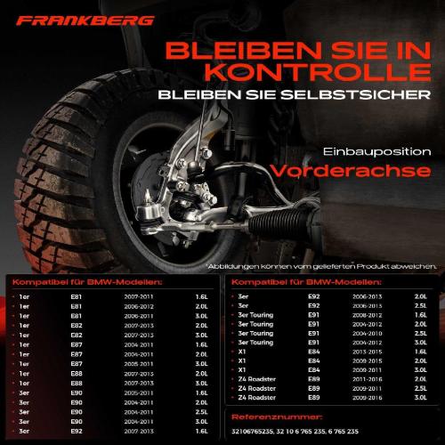 1x Querlenker Satz Vorderachse für BMW 1er E81 E81 E87 1er Cabriolet E88 1er Coupe E82 3er E90 E93 E92 Bild 1x Querlenker Satz Vorderachse für BMW 1er E81 E81 E87 1er Cabriolet E88 1er Coupe E82 3er E90 E93 E92