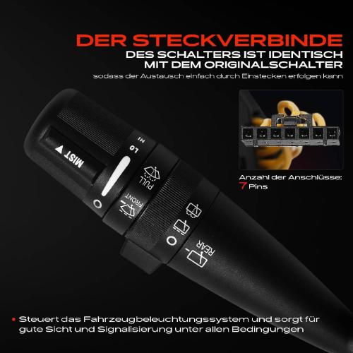 1x Kombischalter Lenkstockschalter für Jeep Cherokee Compass Wrangler III Dodge Bild 1x Kombischalter Lenkstockschalter für Jeep Cherokee Compass Wrangler III Dodge