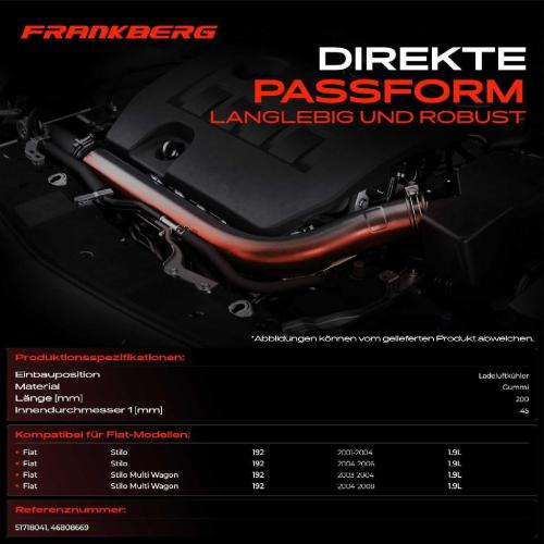 1x Kühlerschlauch Turboschlauch für Fiat Stilo 192 Stilo Multi Wagon 1.9L 2001-2008 Bild 1x Kühlerschlauch Turboschlauch für Fiat Stilo 192 Stilo Multi Wagon 1.9L 2001-2008