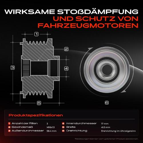 1x Generatorfreilauf Lichtmaschine für Dacia Logan Sandero Clio 3 4 Logan Modus Bild 1x Generatorfreilauf Lichtmaschine für Dacia Logan Sandero Clio 3 4 Logan Modus