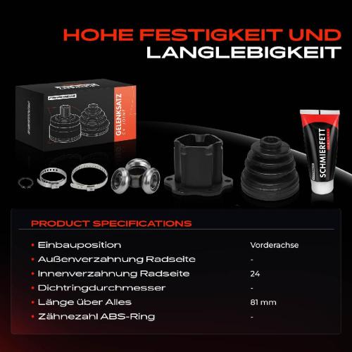 Frankberg 1x Antriebswelle Gelenksatz Vorderachse für Audi A4 8K2 A5 8T3 Q5 8RB Porsche Macan 95B Bild Frankberg 1x Antriebswelle Gelenksatz Vorderachse für Audi A4 8K2 A5 8T3 Q5 8RB Porsche Macan 95B
