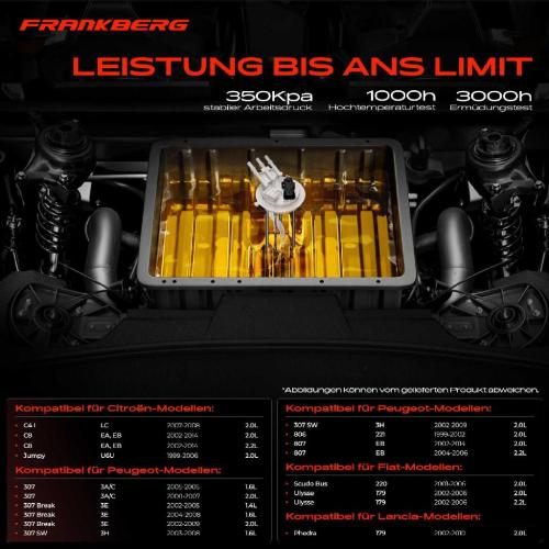 Frankberg 1x Kraftstoffpumpe für Citroën C4 I C8 Evasion MPV Jumpy Kasten Pritsche/Fahrgestell Fiat Scudo Bus Peugeot Bild Frankberg 1x Kraftstoffpumpe für Citroën C4 I C8 Evasion MPV Jumpy Kasten Pritsche/Fahrgestell Fiat Scudo Bus Peugeot