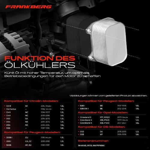 1x Ölkühler Motoröl für Citroën DS Opel Peugeot 1.2L 1.6L 2012-2021 Bild 1x Ölkühler Motoröl für Citroën DS Opel Peugeot 1.2L 1.6L 2012-2021