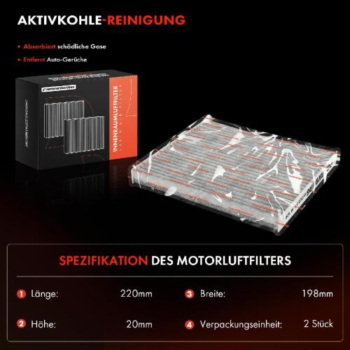 2x Innenraumfilter Aktivkohle für Toyota Avensis Stufenheck Corolla Kombi T25 Bild 2x Innenraumfilter Aktivkohle für Toyota Avensis Stufenheck Corolla Kombi T25