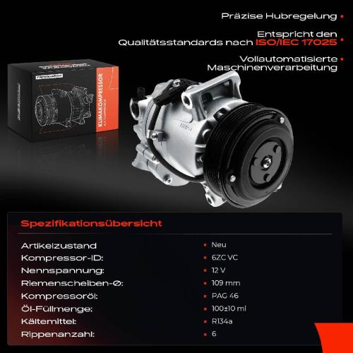 Frankberg 1x Klimakompressor für Opel Astra J Cascada W13 Zafira Tourer C P12 2.0L Bj ab 2009 Bild Frankberg 1x Klimakompressor für Opel Astra J Cascada W13 Zafira Tourer C P12 2.0L Bj ab 2009