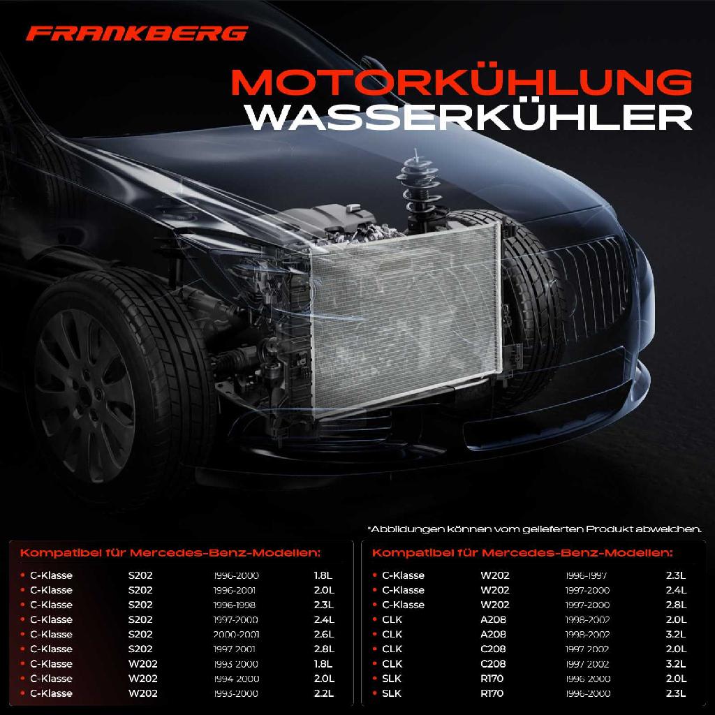 1x Kühler Wasserkühler Motorkühler für Mercedes-Benz W202 S202 C208 A208 R170