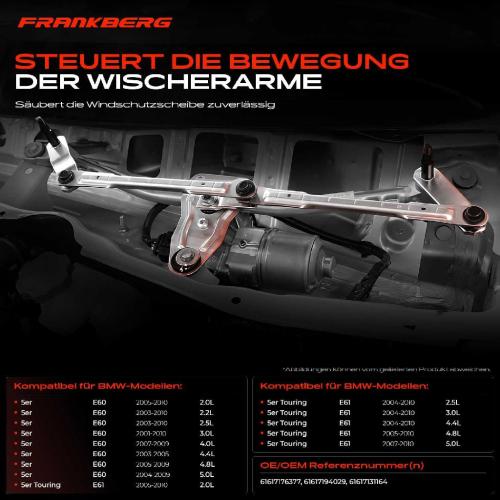 1x Wischergestänge Vorne für BMW 5er E60 Touring E61 2001-2010 Bild 1x Wischergestänge Vorne für BMW 5er E60 Touring E61 2001-2010