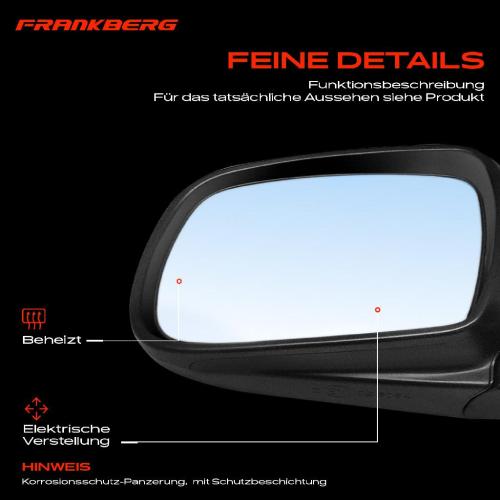 Frankberg 1x Außenspiegel Links für Peugeot 407 SW 6D 6D 6E 2004-2011 Bild Frankberg 1x Außenspiegel Links für Peugeot 407 SW 6D 6D 6E 2004-2011