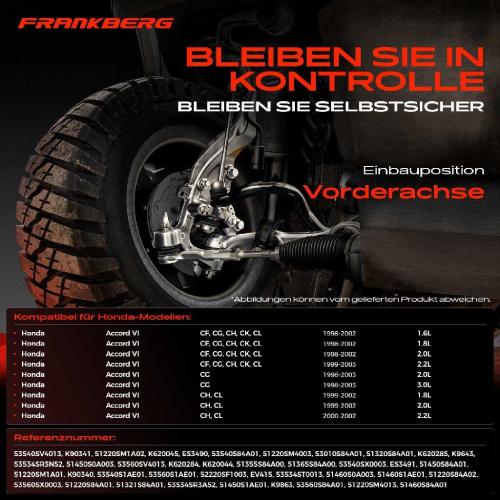 1x Querlenker Satz Vorderachse für Honda Accord VI Coupe Hatchback 1.6L 1.8L 2.0L 2.2L 3.0L 1998-2003 Bild 1x Querlenker Satz Vorderachse für Honda Accord VI Coupe Hatchback 1.6L 1.8L 2.0L 2.2L 3.0L 1998-2003