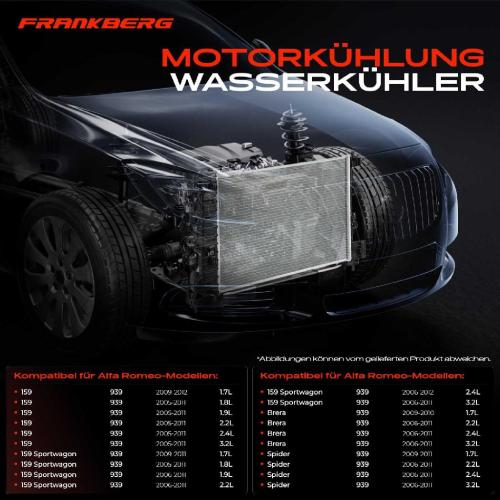 1x Kühler Wasserkühler Motorkühler für Alfa Romeo Brera Spider 939 Bild 1x Kühler Wasserkühler Motorkühler für Alfa Romeo Brera Spider 939