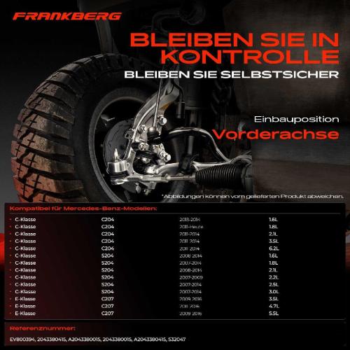 Frankberg 2x Spurstange Vorderachse für Mercedes-Benz C-Klasse W204 C-Klasse Coupe C204 C-Klasse T-Model S204 Bild Frankberg 2x Spurstange Vorderachse für Mercedes-Benz C-Klasse W204 C-Klasse Coupe C204 C-Klasse T-Model S204