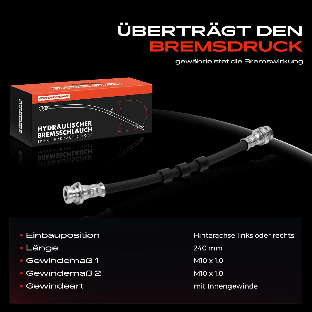 1x Bremsschlauch Bremsschläuche Hinterachse Links oder Rechts für Chevrolet Matiz Spark Daewoo 0.8L 1.0L