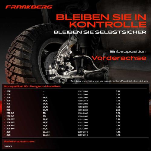 2x Spurstange Vorderachse für Peugeot 206 CC Schrägheck Stufenheck SW Van 206 1998-2013 Bild 2x Spurstange Vorderachse für Peugeot 206 CC Schrägheck Stufenheck SW Van 206 1998-2013