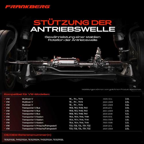 1x Lagerung Gelenkwelle Kardanwellenlager für VW Multivan Transporter V 7E_ 7D_ Bild 1x Lagerung Gelenkwelle Kardanwellenlager für VW Multivan Transporter V 7E_ 7D_