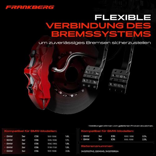 2x Bremsschlauch Bremsschläuche Hinterachse Links oder Rechts für BMW 3er E36 316i 318i 320i 323Ti 328i Bild 2x Bremsschlauch Bremsschläuche Hinterachse Links oder Rechts für BMW 3er E36 316i 318i 320i 323Ti 328i