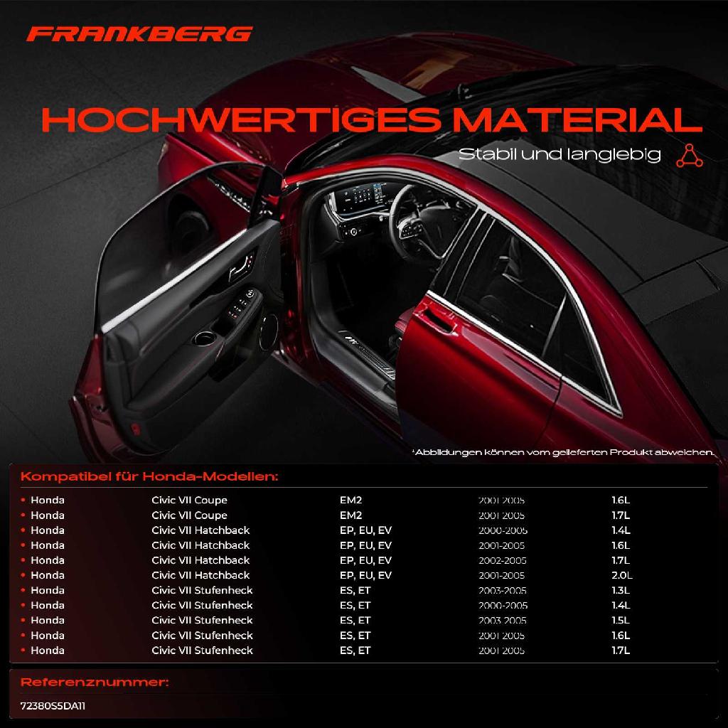 1x Türfeststeller Türfangband Türstopper Vorne für Honda Civic VII Hatchback Coupe Stufenheck