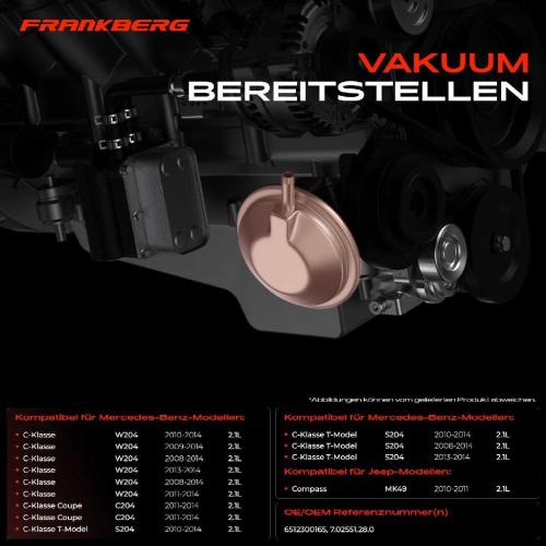 1x Unterdruckpumpe für Mercedes-Benz C-Klasse W204 C204 S204 W212 A207 Bild 1x Unterdruckpumpe für Mercedes-Benz C-Klasse W204 C204 S204 W212 A207
