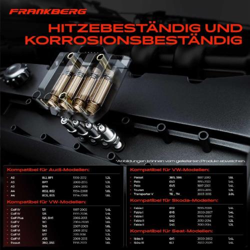 Frankberg 1x Zündmodul Zündspule für VW Golf Plus V VI Beetle Bora Variant Caddy MPV Kasten/MPV Fox Schrägheck Jetta Bild Frankberg 1x Zündmodul Zündspule für VW Golf Plus V VI Beetle Bora Variant Caddy MPV Kasten/MPV Fox Schrägheck Jetta