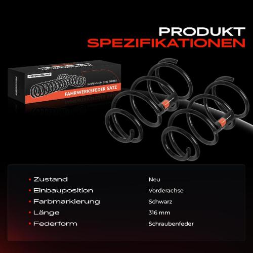 Frankberg 2x Fahrwerksfeder Vorderachse für Volvo V40 Cross Country 526 V40 Schrägheck 525 2012-2019 Bild Frankberg 2x Fahrwerksfeder Vorderachse für Volvo V40 Cross Country 526 V40 Schrägheck 525 2012-2019