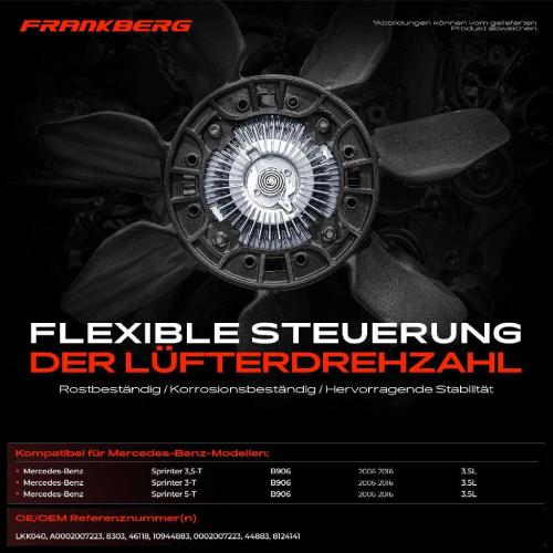 1x Lüfterkupplung Kühlerlüfte für Mercedes-Benz Sprinter 3,5-T 3-T 5-T B906 2006-2013 Bild 1x Lüfterkupplung Kühlerlüfte für Mercedes-Benz Sprinter 3,5-T 3-T 5-T B906 2006-2013