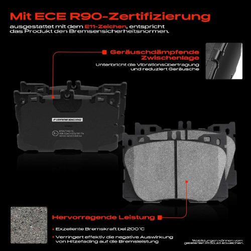 Frankberg 4x Bremsbeläge Vorderachse für Mercedes-Benz W205 A205 C205 S205 C257 W213 S213 2015-2025 Bild Frankberg 4x Bremsbeläge Vorderachse für Mercedes-Benz W205 A205 C205 S205 C257 W213 S213 2015-2025
