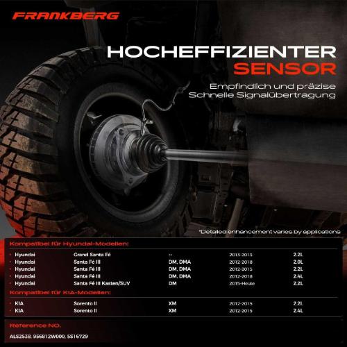 1x ABS Sensor Hinterachse rechts für Hyundai Grand Santa Fé III Kasten/SUV KIA Sorento II 2.2L 2.0L Bj ab 2012 Bild 1x ABS Sensor Hinterachse rechts für Hyundai Grand Santa Fé III Kasten/SUV KIA Sorento II 2.2L 2.0L Bj ab 2012