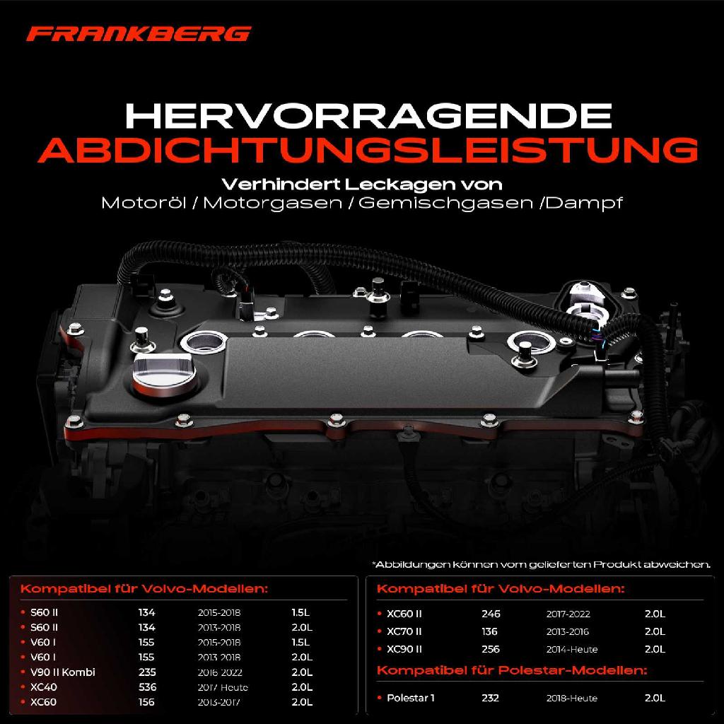 1x Ventildeckel Zylinderkopfhaube für Volvo S60 S80 S90 V40 V60 V90 XC40 XC60 T2-T8