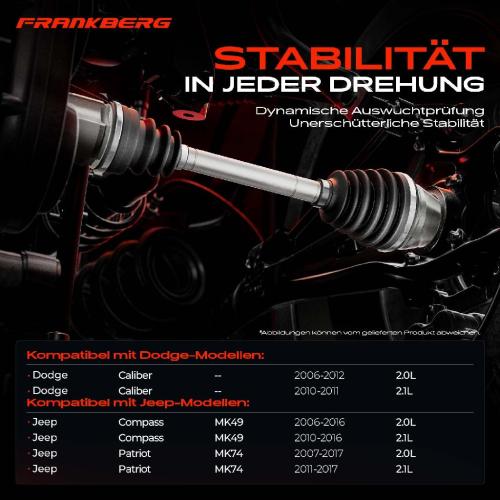 1x Antriebswelle Vorderachse Links für Jeep Compass MK49 Patriot Dodge Bild 1x Antriebswelle Vorderachse Links für Jeep Compass MK49 Patriot Dodge