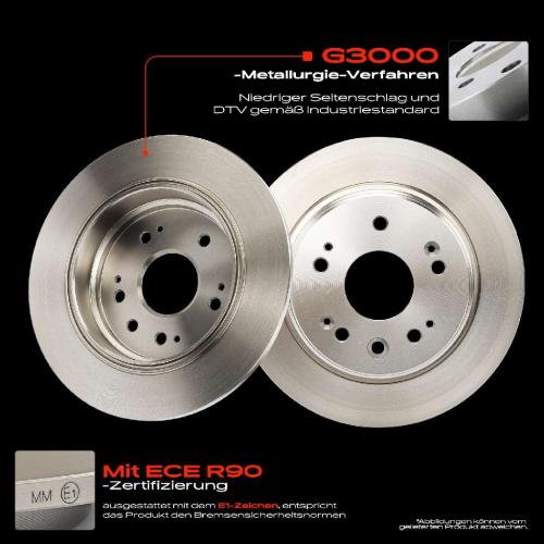 2x Bremsscheiben Hinterachse für Honda FR-V BE Stream RN 1.7L 1.8L 2.0L 2.2L 2001-2009 Bild 2x Bremsscheiben Hinterachse für Honda FR-V BE Stream RN 1.7L 1.8L 2.0L 2.2L 2001-2009