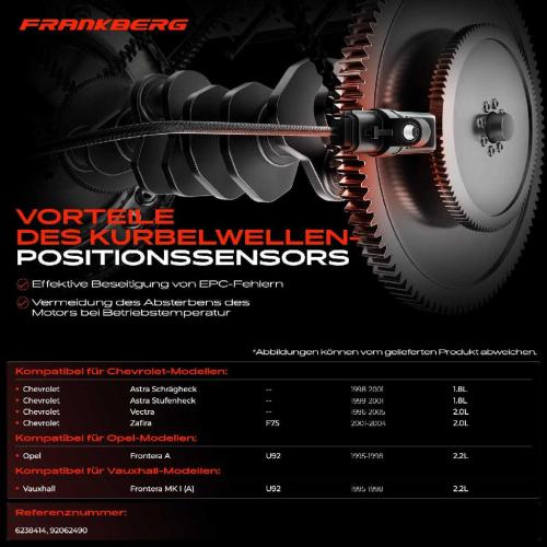 1x Kurbelwellensensor Impulsgeber für Chevrolet Astra Vectra Zafira Opel Frontera A Vauxhall Bild 1x Kurbelwellensensor Impulsgeber für Chevrolet Astra Vectra Zafira Opel Frontera A Vauxhall