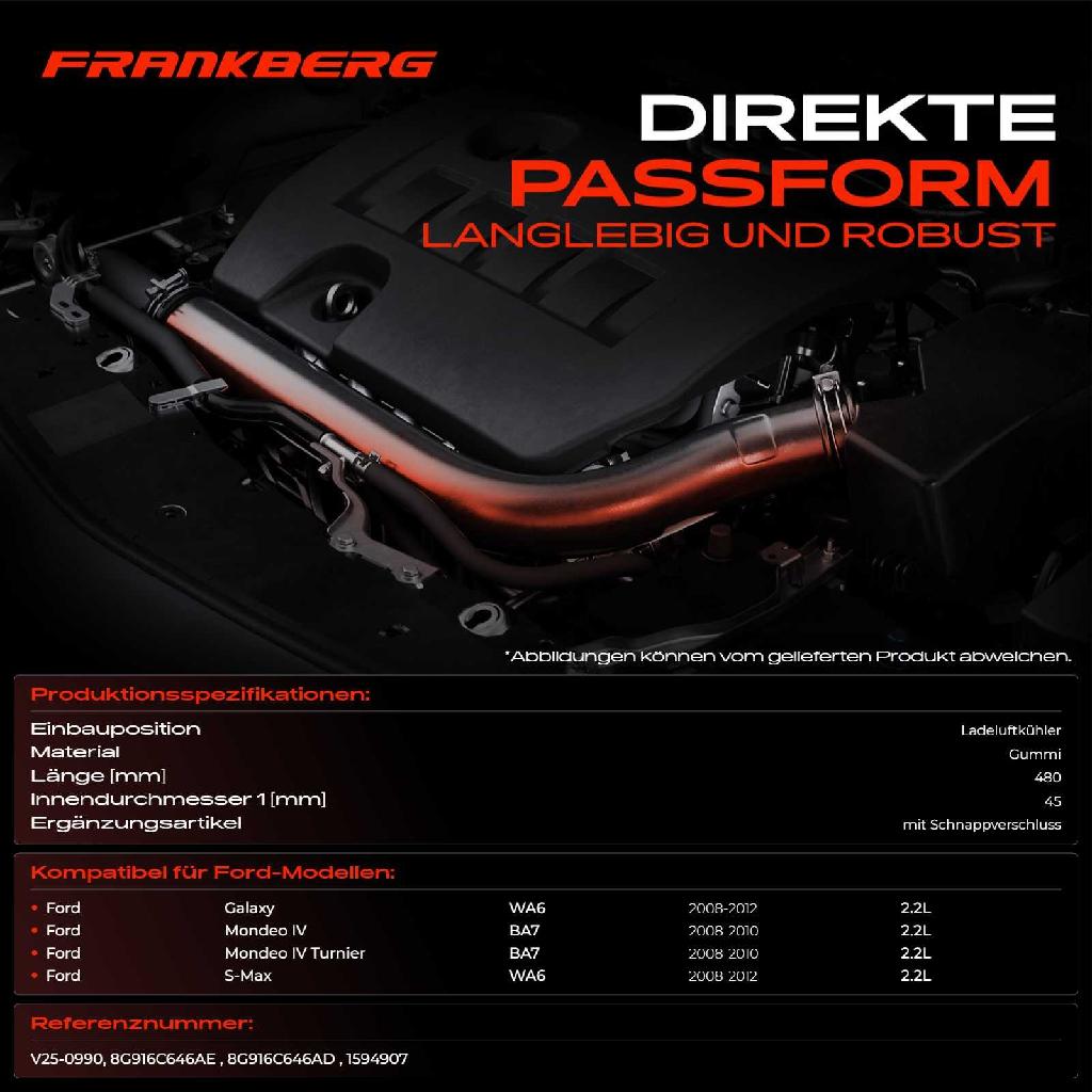 1x Kühlerschlauch Turboschlauch für Ford Galaxy WA6 Mondeo IV BA7 Mondeo IV Stufenheck Mondeo IV Turnier