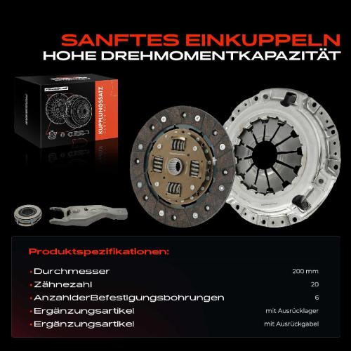 Frankberg 1x Kupplungssatz für Mazda 3 BK BL 3 Stufenheck BK BL 1.4L 1.6L 2003-2014 Bild Frankberg 1x Kupplungssatz für Mazda 3 BK BL 3 Stufenheck BK BL 1.4L 1.6L 2003-2014
