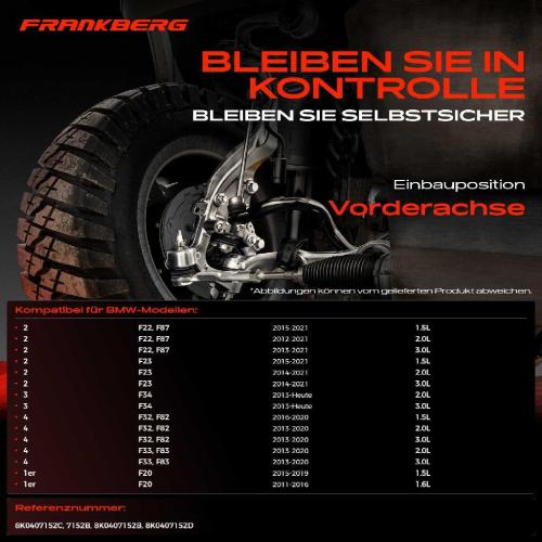 Frankberg 1x Querlenker Vorderachse für BMW F20 F20 F21 F23 F22 F87 F34 F30 F80 F31 F33 F83 F32 F82 F36 Bild Frankberg 1x Querlenker Vorderachse für BMW F20 F20 F21 F23 F22 F87 F34 F30 F80 F31 F33 F83 F32 F82 F36