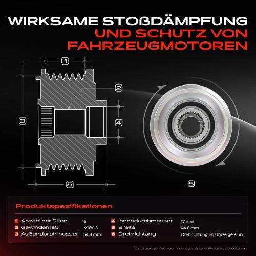1x Generatorfreilauf Lichtmaschine für Renault Clio 2 Kangoo Thalia 1 2 Twingo II Bild 1x Generatorfreilauf Lichtmaschine für Renault Clio 2 Kangoo Thalia 1 2 Twingo II