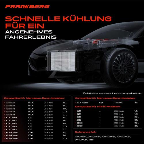 Frankberg 1x Kondensator Klimaanlage für Mercedes-Benz A/B/GLA CLA W176 W246 C117 X117 X156 Bild Frankberg 1x Kondensator Klimaanlage für Mercedes-Benz A/B/GLA CLA W176 W246 C117 X117 X156