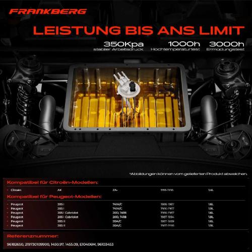 1x Kraftstoffpumpe für Citroën AX ZA- Peugeot 205 I 741A/C 205 I Cabriolet 20D 741B 205 II 20A/C 1986-1998 Bild 1x Kraftstoffpumpe für Citroën AX ZA- Peugeot 205 I 741A/C 205 I Cabriolet 20D 741B 205 II 20A/C 1986-1998