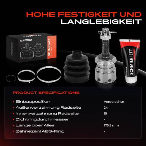 Frankberg 1x Antriebswelle Gelenksatz Vorderachse für Daihatsu Terios J1 1.3L 1997-2000 Bild Frankberg 1x Antriebswelle Gelenksatz Vorderachse für Daihatsu Terios J1 1.3L 1997-2000