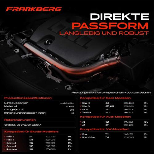 Frankberg 1x Kühlerschlauch Turboschlauch für VW Golf Polo Audi A3 Seat Ibiza III IV IV Sportcoupe Leon Toledo II Skoda Bild Frankberg 1x Kühlerschlauch Turboschlauch für VW Golf Polo Audi A3 Seat Ibiza III IV IV Sportcoupe Leon Toledo II Skoda
