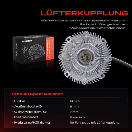 1x Lüfterkupplung Kühlerlüfte für Isuzu Campo KB Trooper I UBS Opel Campo TF0 2.5L Bild 1x Lüfterkupplung Kühlerlüfte für Isuzu Campo KB Trooper I UBS Opel Campo TF0 2.5L