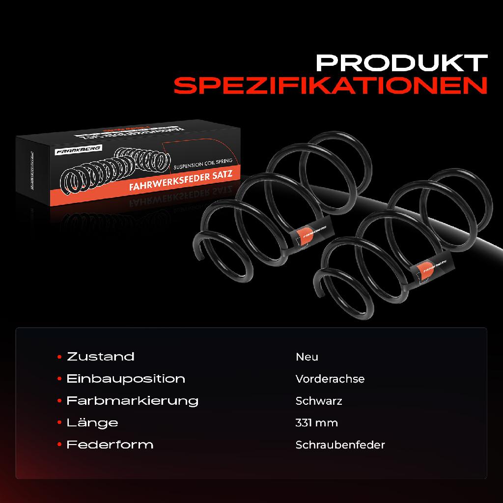 2x Fahrwerksfeder Vorderachse für Opel Corsa E X15 Corsa E Kasten/Schrägheck Bj ab 2014