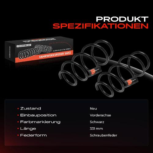 2x Fahrwerksfeder Vorderachse für Opel Corsa E X15 Corsa E Kasten/Schrägheck Bj ab 2014 Bild 2x Fahrwerksfeder Vorderachse für Opel Corsa E X15 Corsa E Kasten/Schrägheck Bj ab 2014